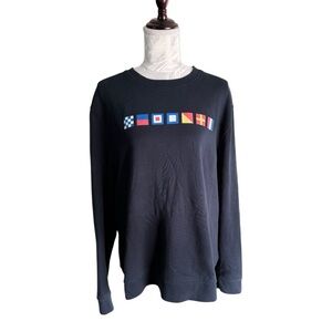 RARE Vineyard Vines Navy Sweatshirt with Nautical Flags